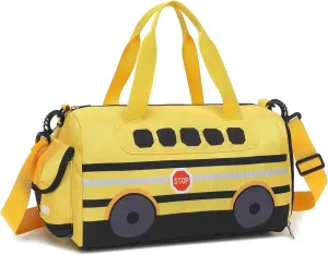 Kids Duffle Bag for Boys Water Resistant Small Gym Bag Overnight Weekender Travel Tote with Shoe Compartment and Wet Pocket