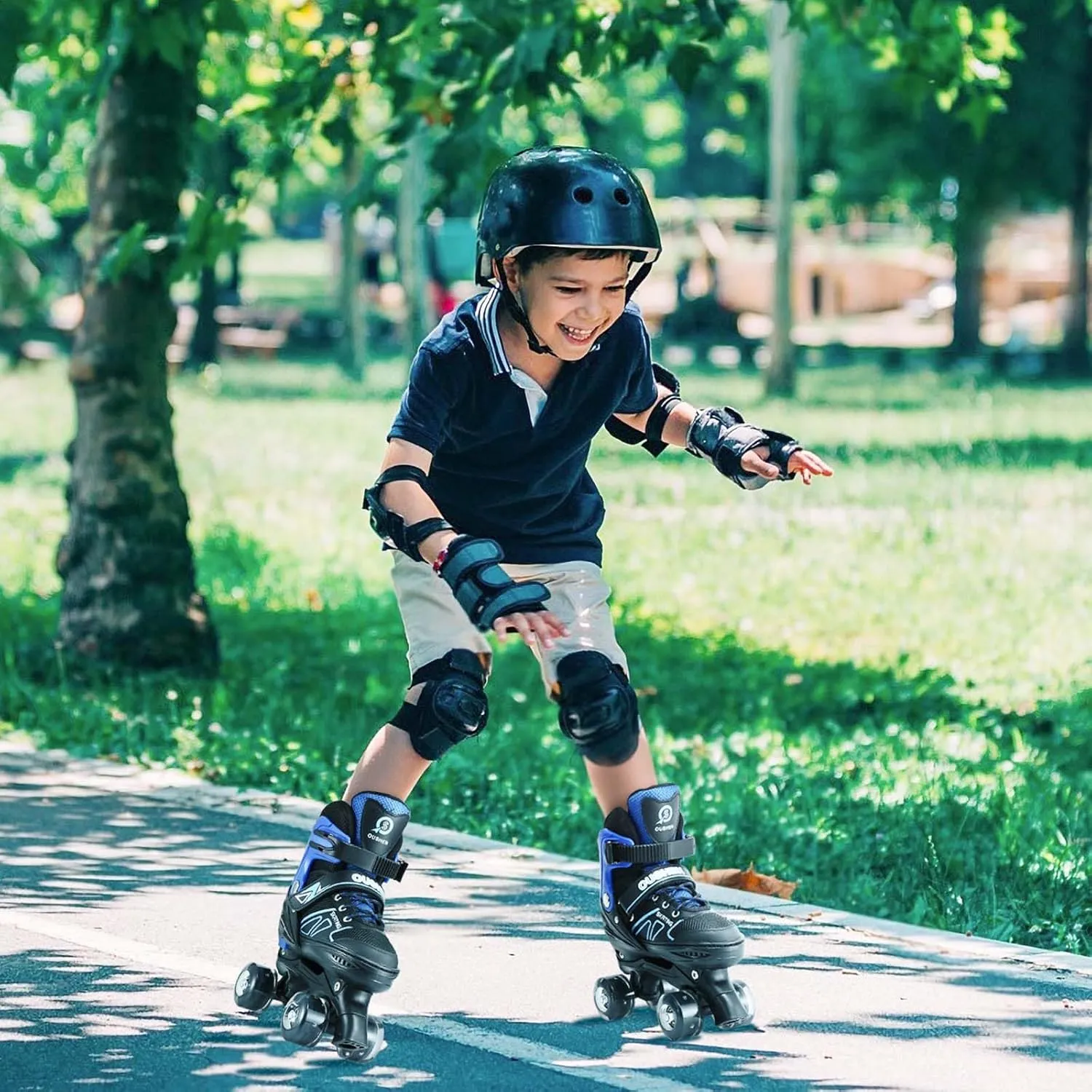 Kids Roller Skates for Ages 5-8/8-12/6-12, 4 Size Adjustable Rainbow Girls Roller Skates with Light Up Wheels, Toddler Roller Skates for Girls Boys, Beginner Kids Roller Skates Indoor Outdoor