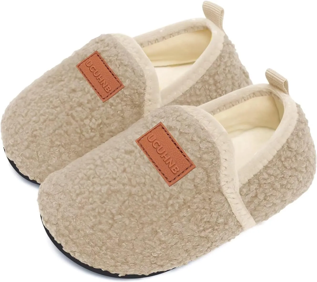 Kids Slippers Toddler Smile Face House Slippers Indoor Home Non-Slip Rubber Sole Shoes Warm Cozy Socks