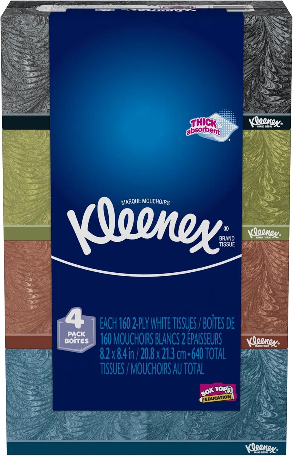 Kleenex Tissues, 2-Ply, 160 Count, Pack of 4