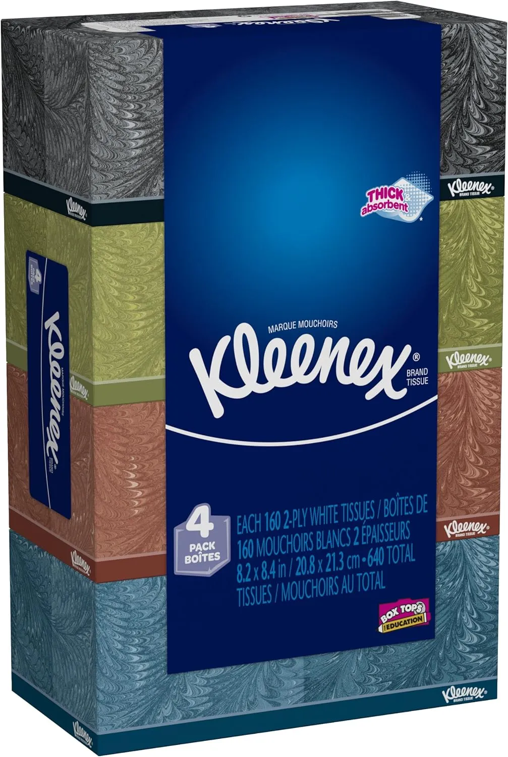 Kleenex Tissues, 2-Ply, 160 Count, Pack of 4