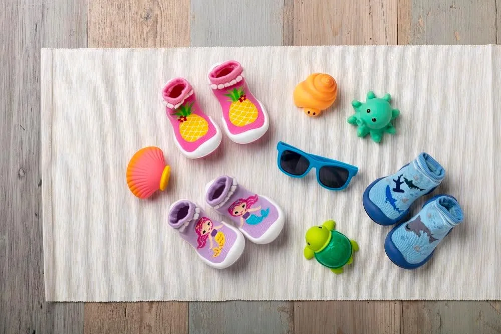 Komuello Baby & Toddler Shoe, Pull Up, First Walker, Flat, Non Slip, Soft Cotton, Premium Sock Shoes - Summer