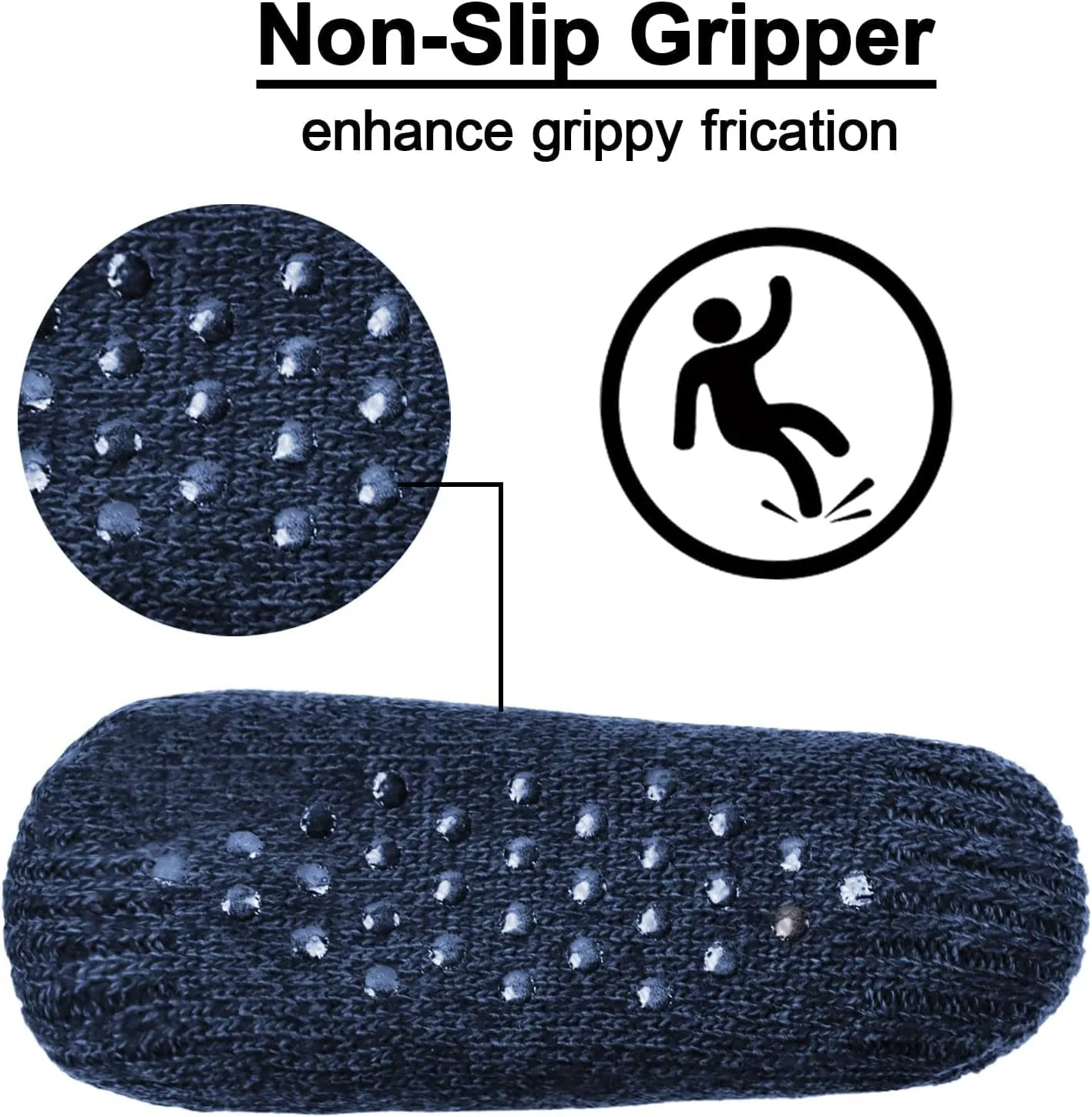 Koreshion Women Knitted Slipper Socks Cozy Sherpa Fuzzy Socks Non Slip Socks Winter Indoor Double Layer Bedroom Slipper Socks