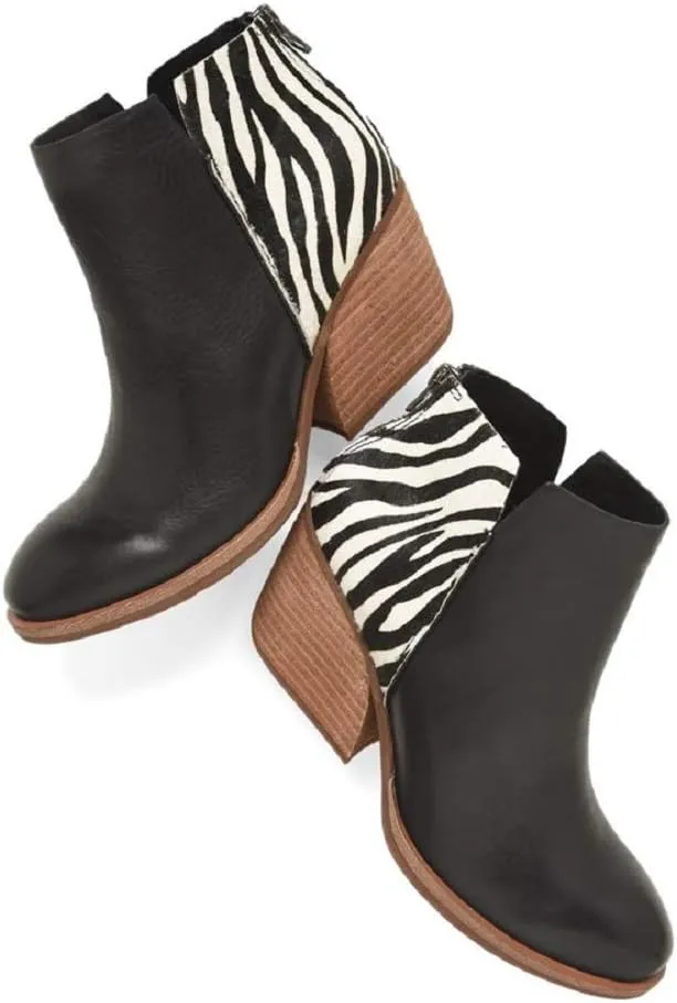 KORK-EASE Women's Chandra Stacked Wooden Heel Boot