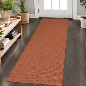 KOZYFLY Runners for Hallways 2x6 ft Washable Kitchen Runner Non Slip Rubber Backed Hall Runners Cotton Entryway Runner Rugs Floor Carpet for Indoor Backdoor Bedroom Kitchen, Orange/Tan