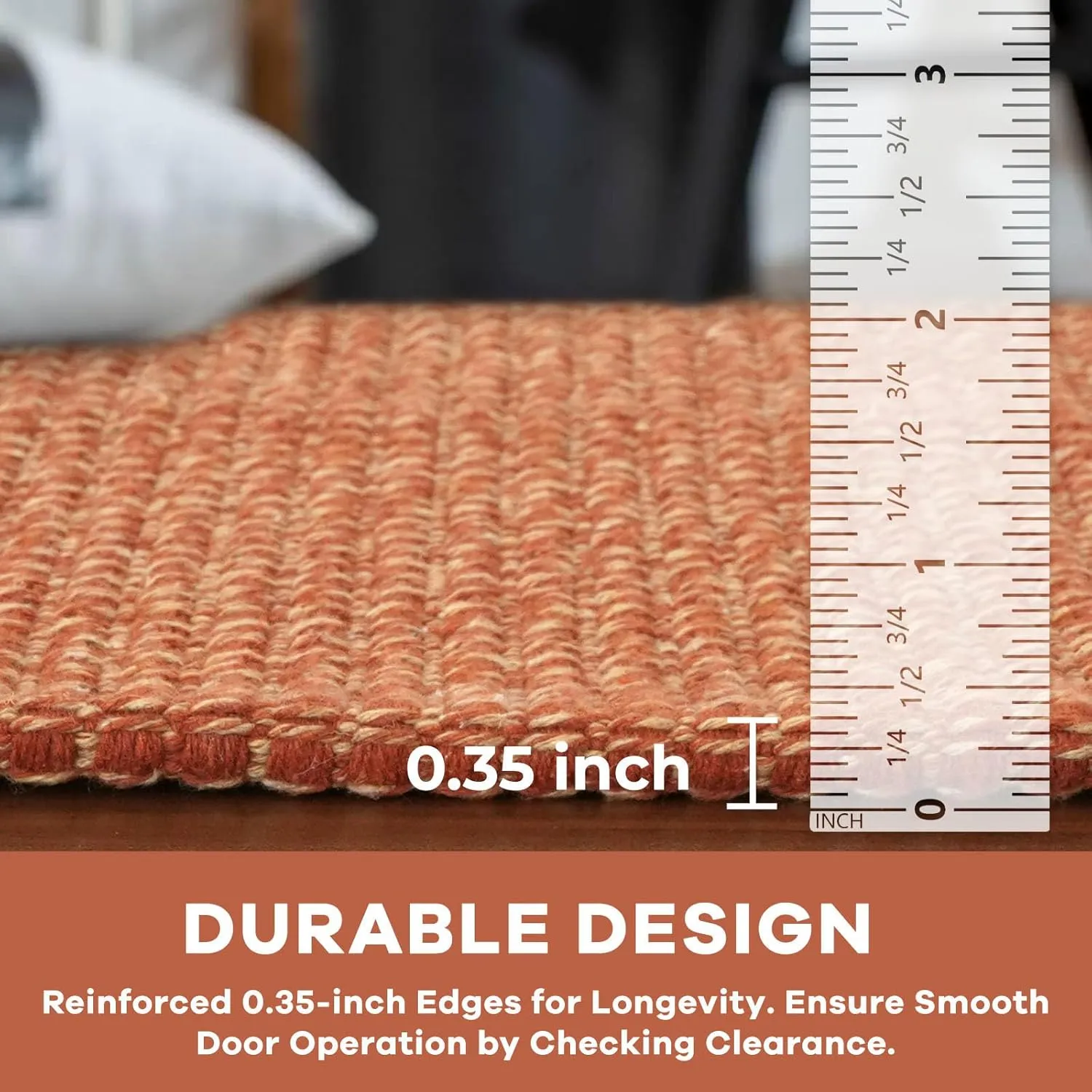 KOZYFLY Runners for Hallways 2x6 ft Washable Kitchen Runner Non Slip Rubber Backed Hall Runners Cotton Entryway Runner Rugs Floor Carpet for Indoor Backdoor Bedroom Kitchen, Orange/Tan