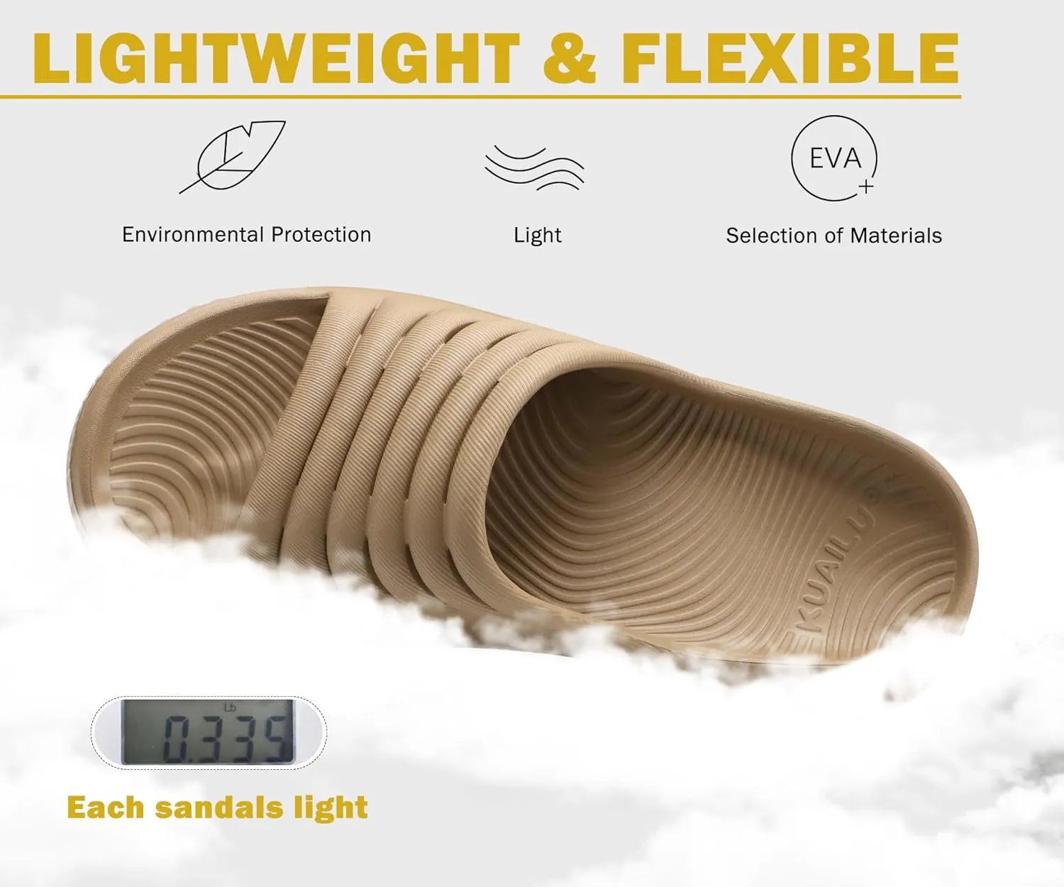 KuaiLu Womens Recovery Sandals With Comfortable Plantar Fasciitis Support,Ladies Orthotic Open Toe Sport Slides Thick Cushion Reduces Stress on Feet,Joints & Back Post-Exercise