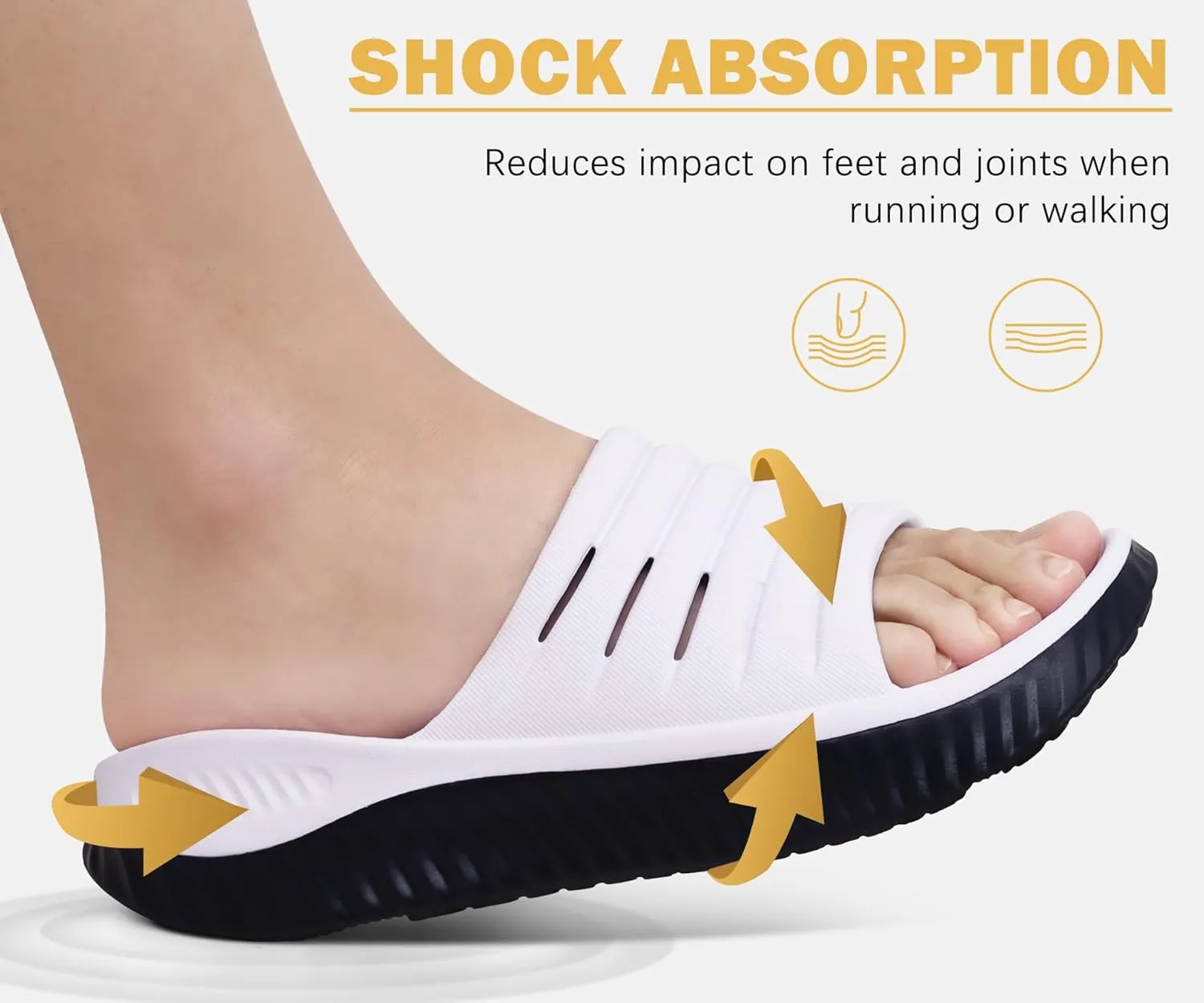 KuaiLu Womens Recovery Sandals With Comfortable Plantar Fasciitis Support,Ladies Orthotic Open Toe Sport Slides Thick Cushion Reduces Stress on Feet,Joints & Back Post-Exercise