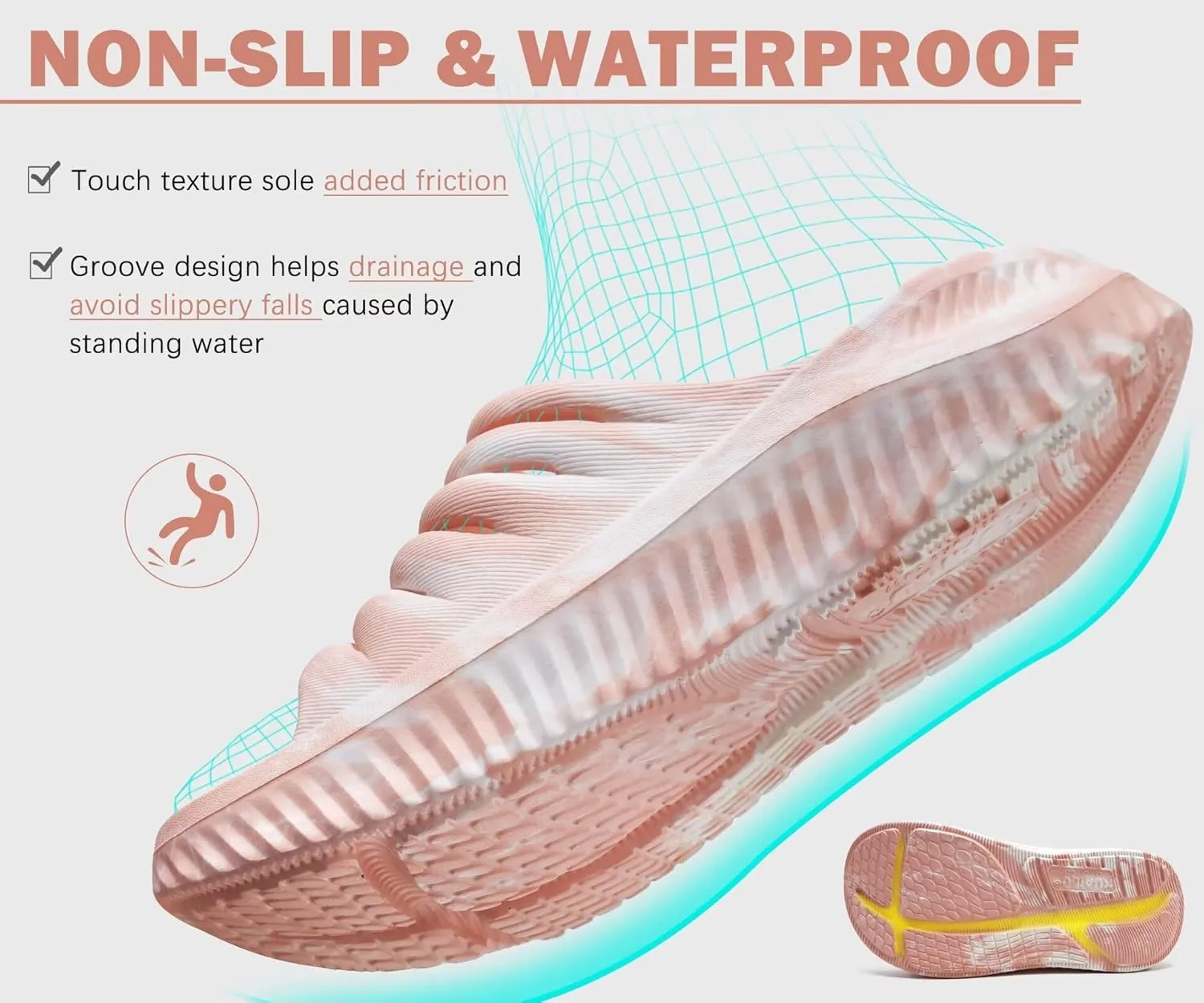 KuaiLu Womens Recovery Sandals With Comfortable Plantar Fasciitis Support,Ladies Orthotic Open Toe Sport Slides Thick Cushion Reduces Stress on Feet,Joints & Back Post-Exercise