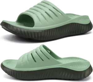 KuaiLu Womens Recovery Sandals With Comfortable Plantar Fasciitis Support,Ladies Orthotic Open Toe Sport Slides Thick Cushion Reduces Stress on Feet,Joints & Back Post-Exercise