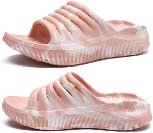 KuaiLu Womens Recovery Sandals With Comfortable Plantar Fasciitis Support,Ladies Orthotic Open Toe Sport Slides Thick Cushion Reduces Stress on Feet,Joints & Back Post-Exercise