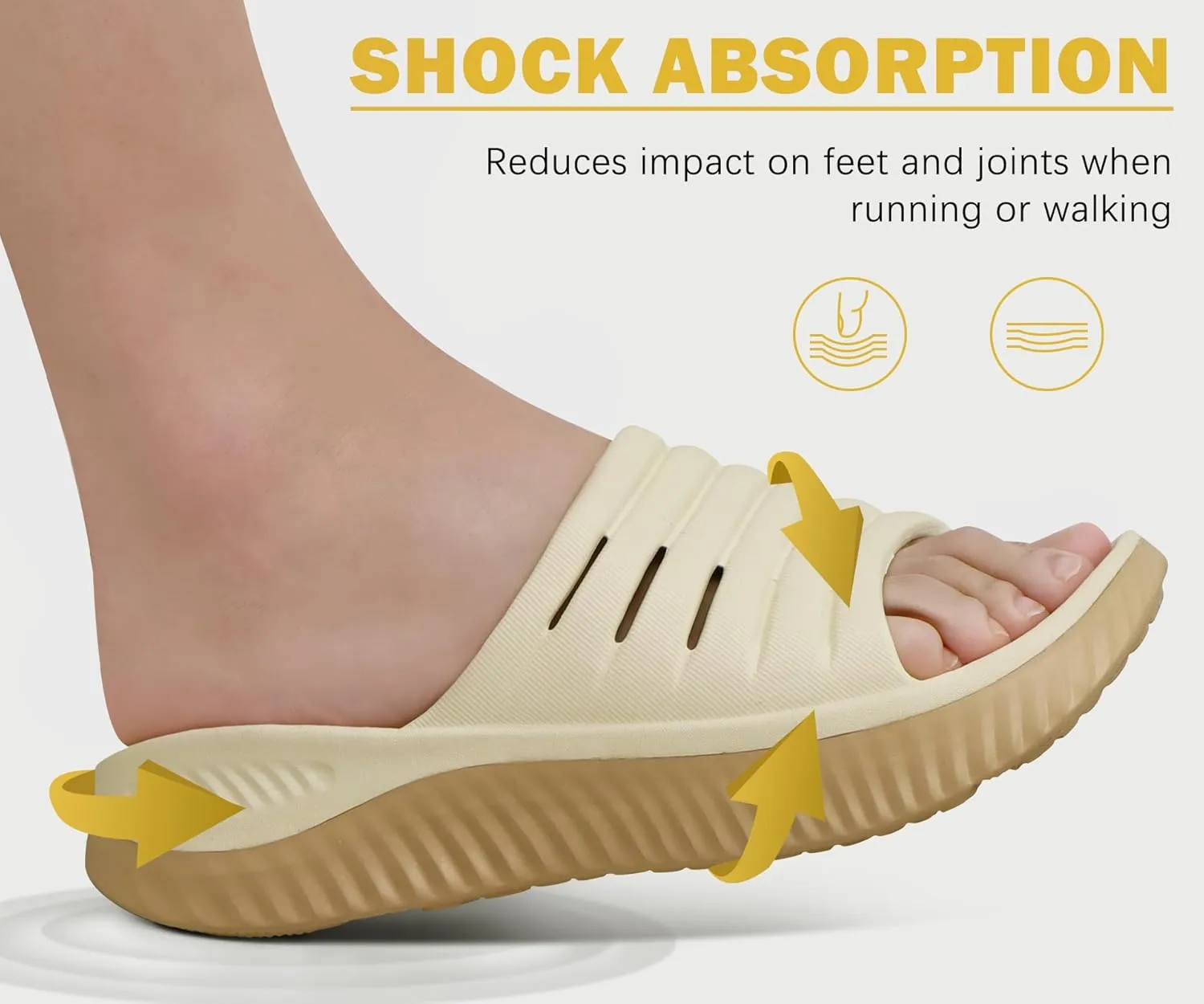 KuaiLu Womens Recovery Sandals With Comfortable Plantar Fasciitis Support,Ladies Orthotic Open Toe Sport Slides Thick Cushion Reduces Stress on Feet,Joints & Back Post-Exercise