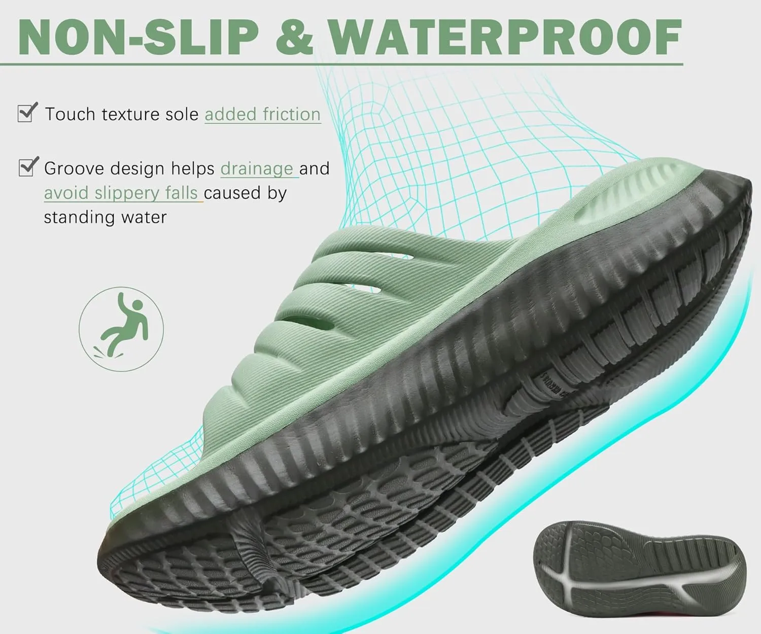 KuaiLu Womens Recovery Sandals With Comfortable Plantar Fasciitis Support,Ladies Orthotic Open Toe Sport Slides Thick Cushion Reduces Stress on Feet,Joints & Back Post-Exercise