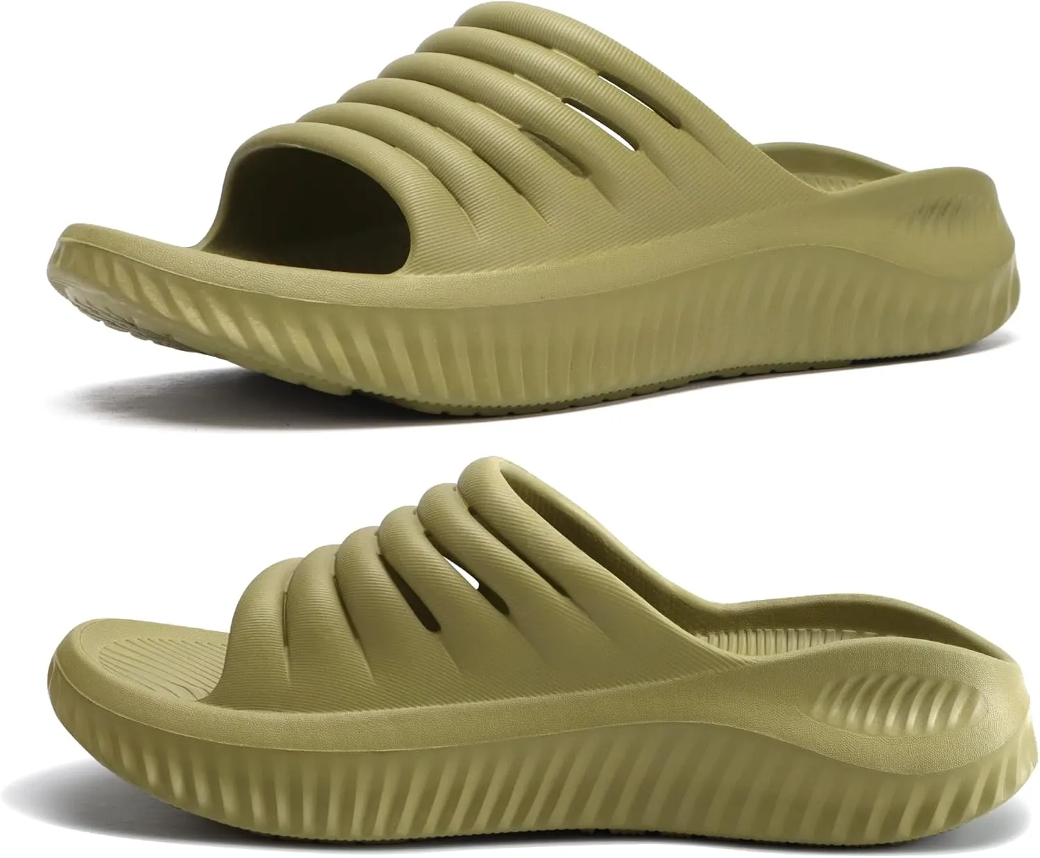 KuaiLu Womens Recovery Sandals With Comfortable Plantar Fasciitis Support,Ladies Orthotic Open Toe Sport Slides Thick Cushion Reduces Stress on Feet,Joints & Back Post-Exercise