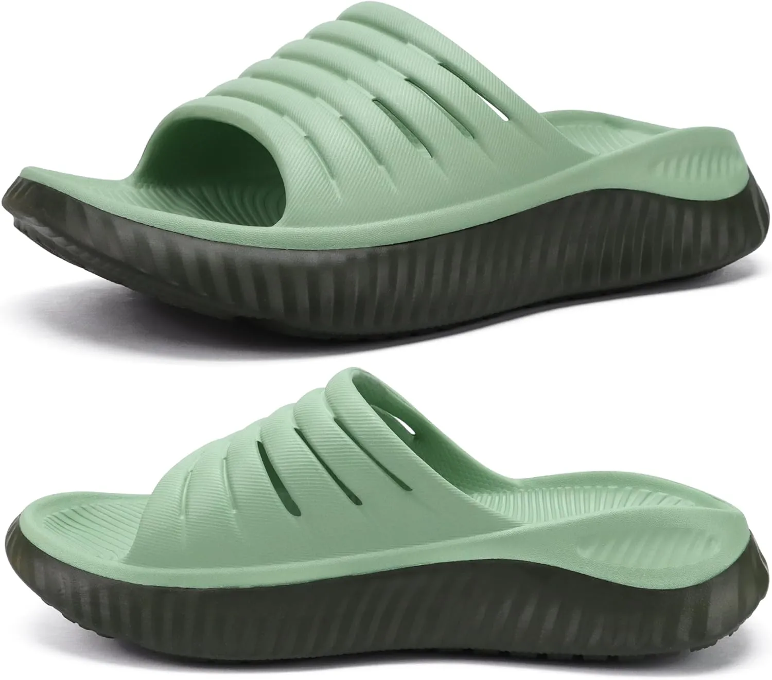 KuaiLu Womens Recovery Sandals With Comfortable Plantar Fasciitis Support,Ladies Orthotic Open Toe Sport Slides Thick Cushion Reduces Stress on Feet,Joints & Back Post-Exercise