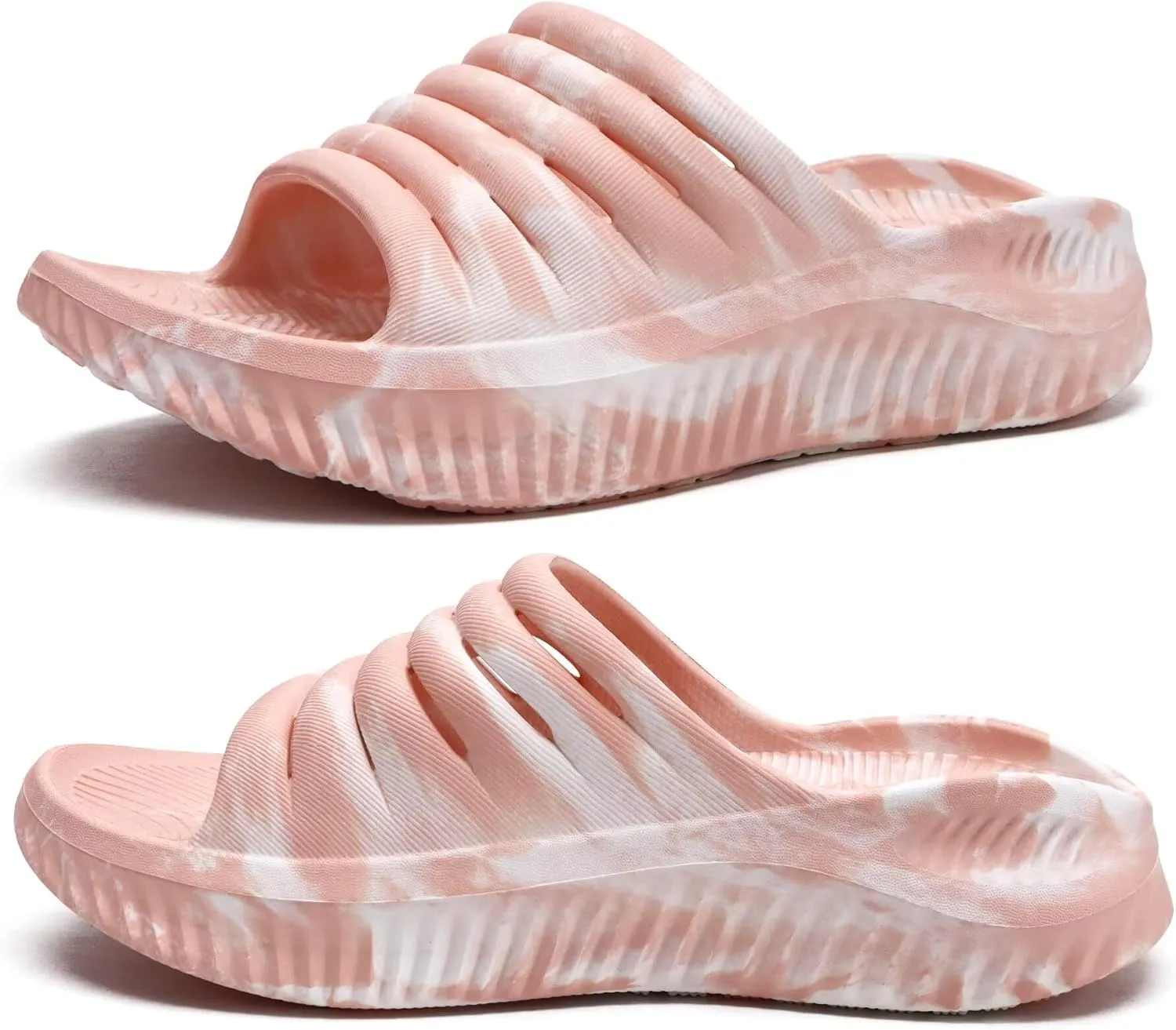 KuaiLu Womens Recovery Sandals With Comfortable Plantar Fasciitis Support,Ladies Orthotic Open Toe Sport Slides Thick Cushion Reduces Stress on Feet,Joints & Back Post-Exercise