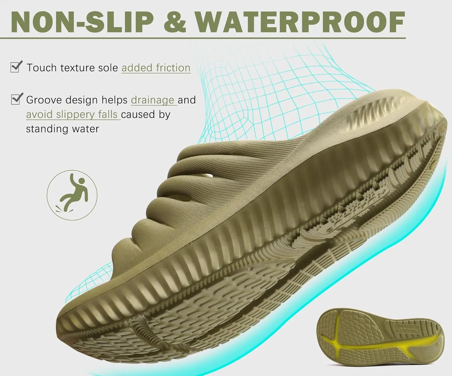 KuaiLu Womens Recovery Sandals With Comfortable Plantar Fasciitis Support,Ladies Orthotic Open Toe Sport Slides Thick Cushion Reduces Stress on Feet,Joints & Back Post-Exercise