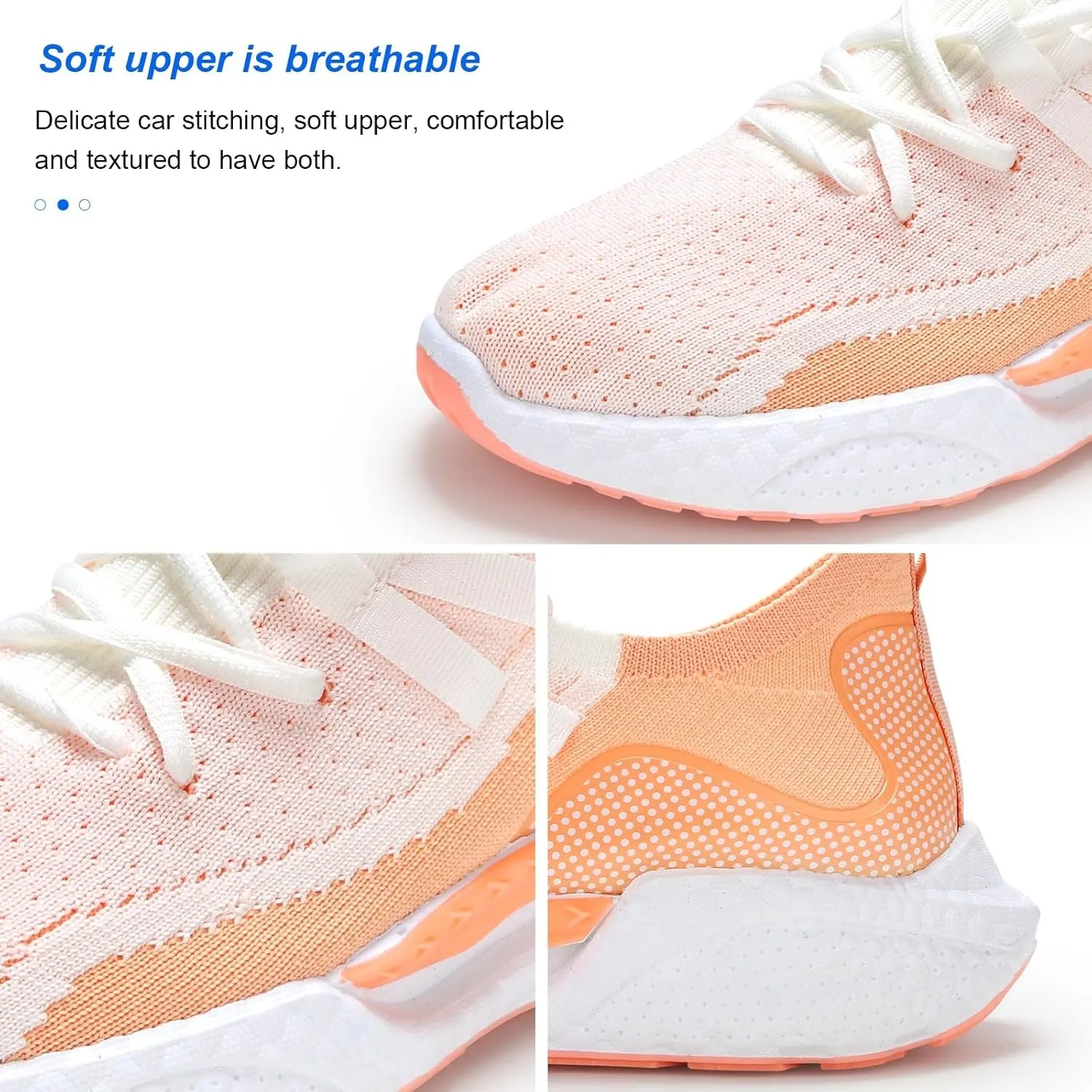 KUNWFNIX Womens Walking Tennis Shoes Slip On Memory Foam Lightweight Casual Sneakers Breathable Tennis Shoes for Gym Travel Work