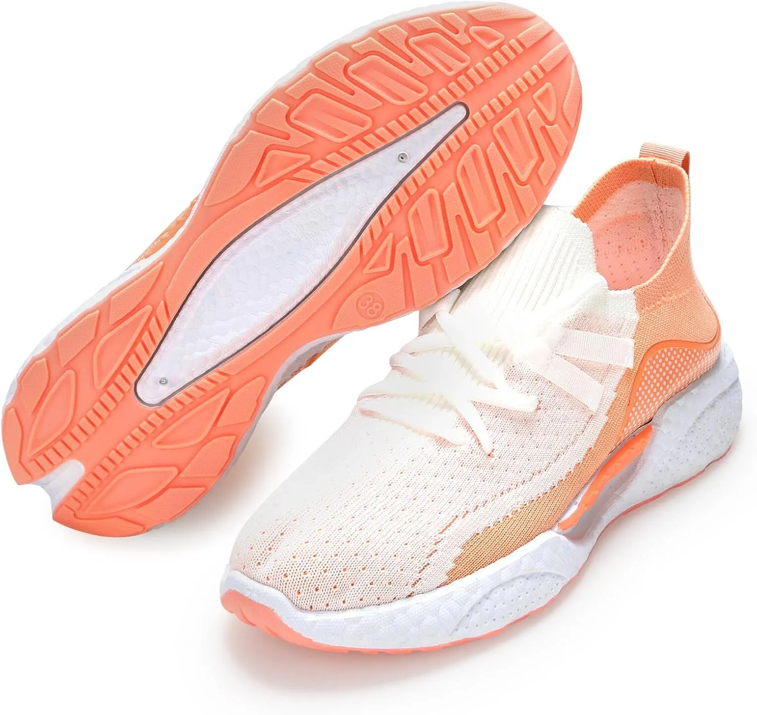 KUNWFNIX Womens Walking Tennis Shoes Slip On Memory Foam Lightweight Casual Sneakers Breathable Tennis Shoes for Gym Travel Work