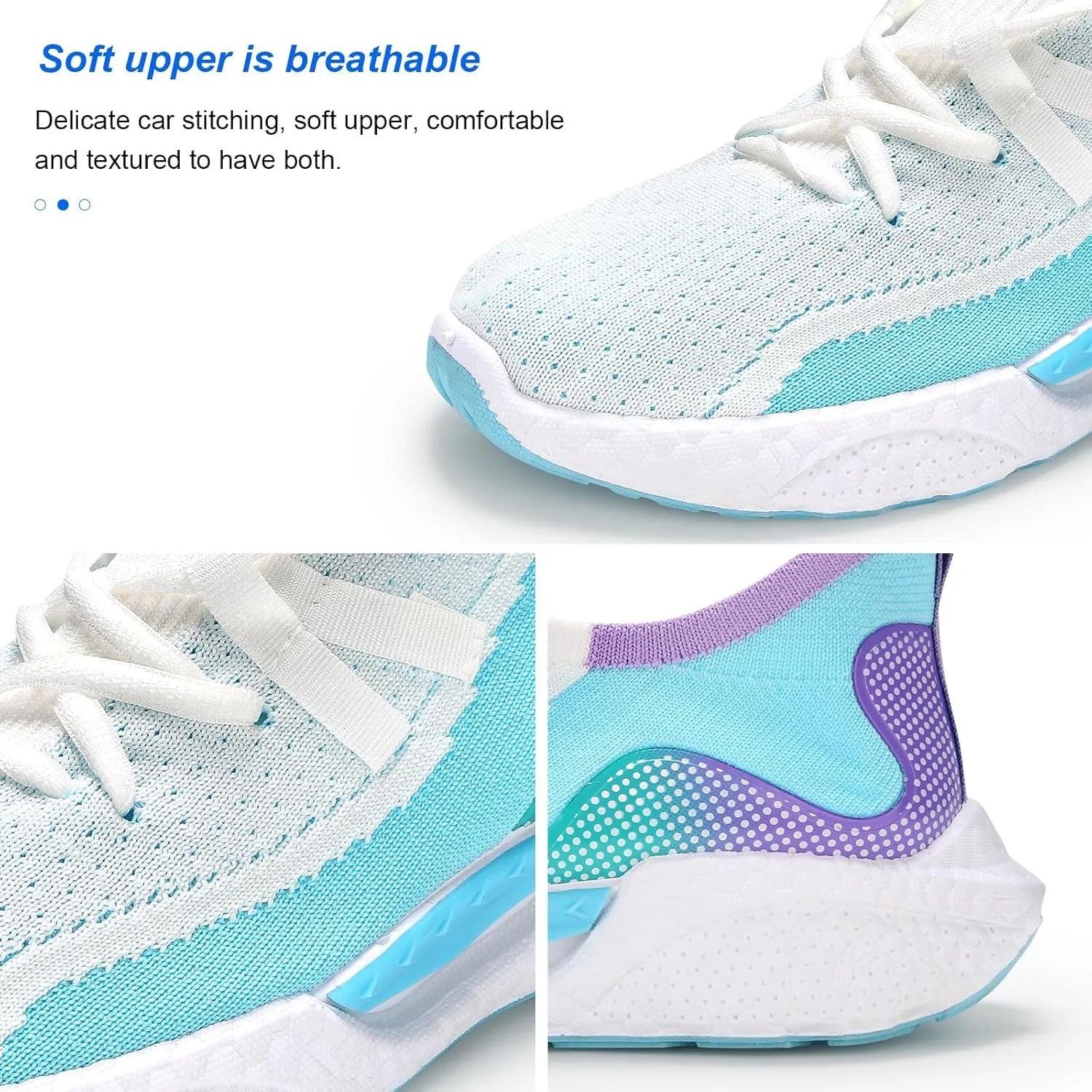 KUNWFNIX Womens Walking Tennis Shoes Slip On Memory Foam Lightweight Casual Sneakers Breathable Tennis Shoes for Gym Travel Work