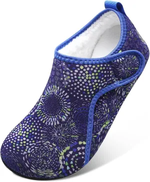 L-RUN Womens Mens House Slippers Indoor Home Shoes Warm Barefoot Slippers Outdoor House Shoes Anti-slip