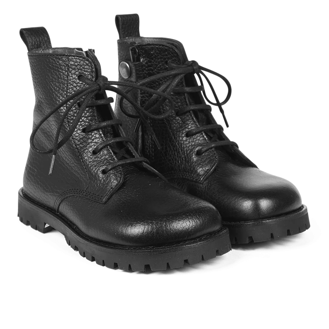 Lace-up shoe on track sole