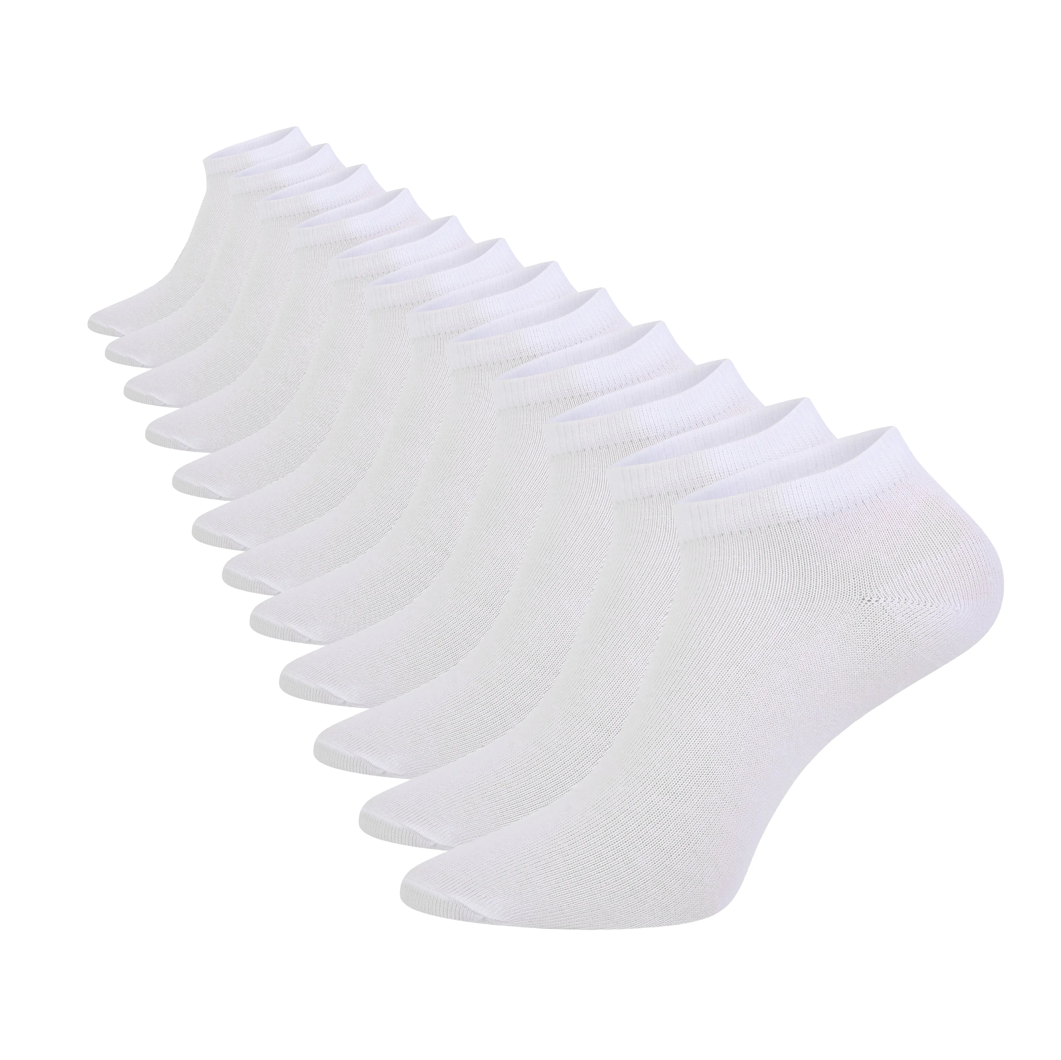 Ladies 12PK Trainer Liner Socks White