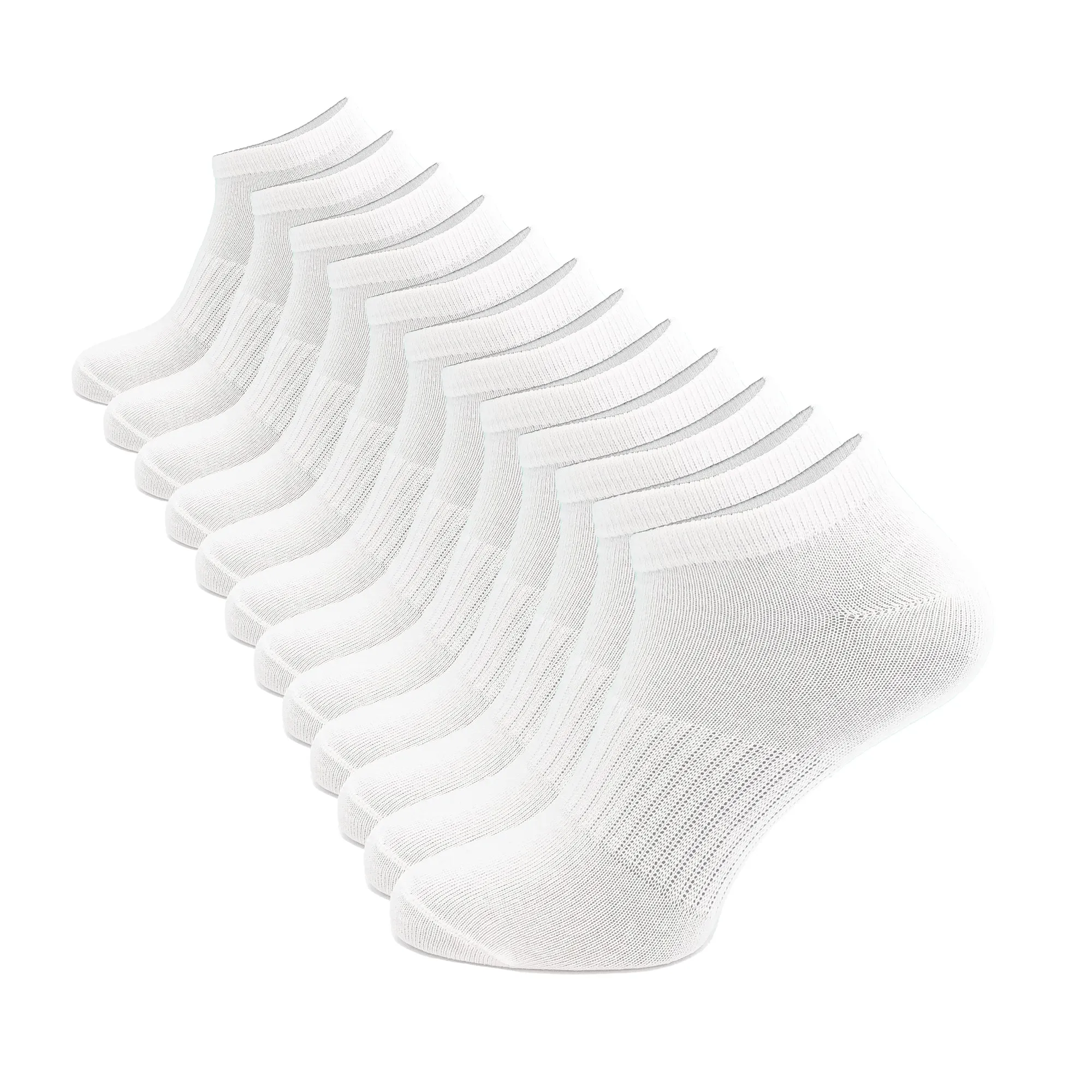 Ladies 12PK Trainer Liner Socks White