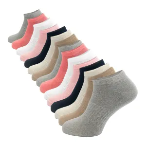 Ladies 15 Pack Trainer Liner Socks Assorted