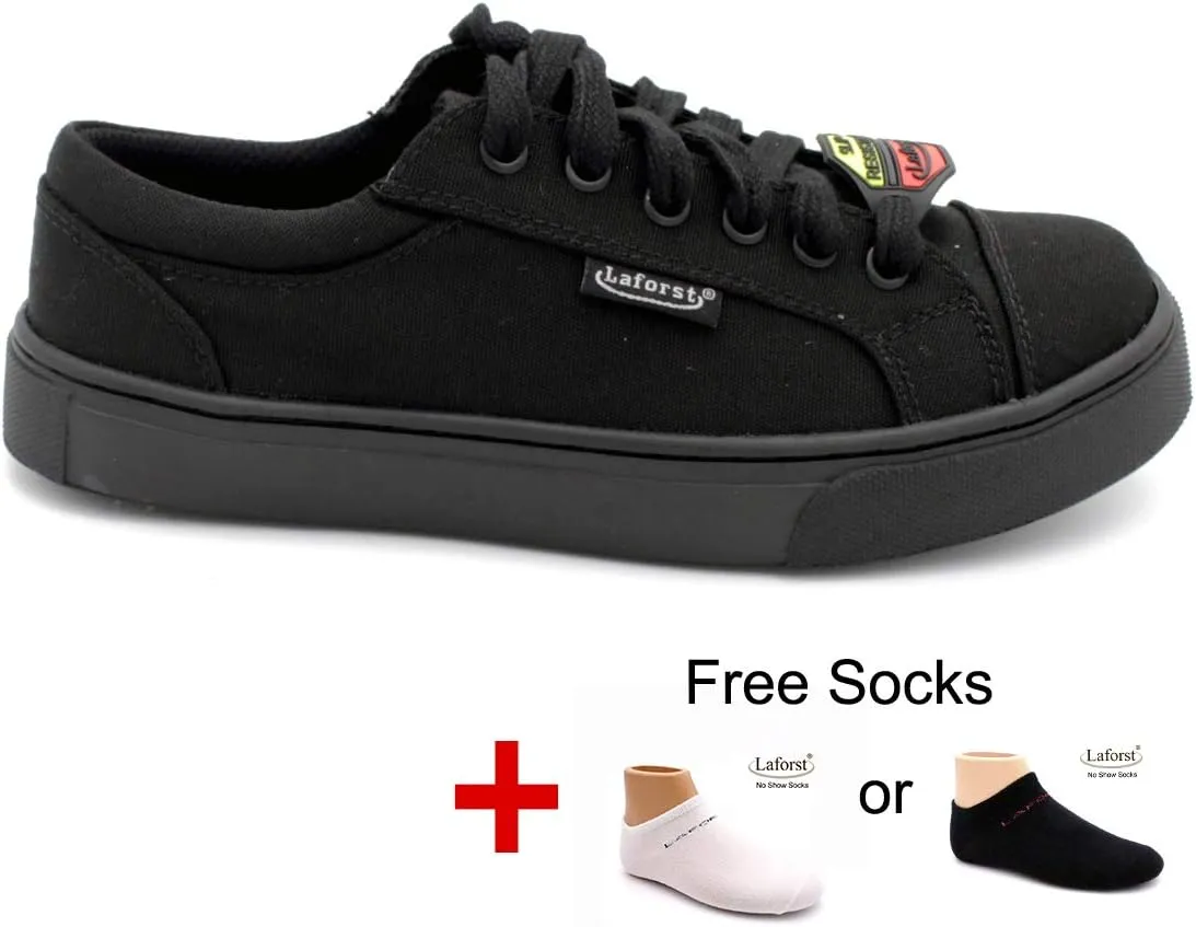 Laforst Womens Dusty Non Slip Sunbrella Nonslip Server Waitress Nurse Lace Up Flat Free Socks