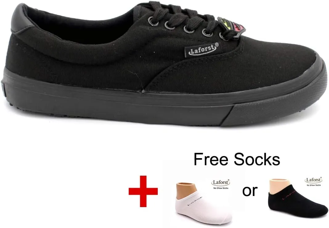 Laforst Womens Non Slip Sunbrella Nonslip Server Waitress Nurse Lace Up Flat Free Socks