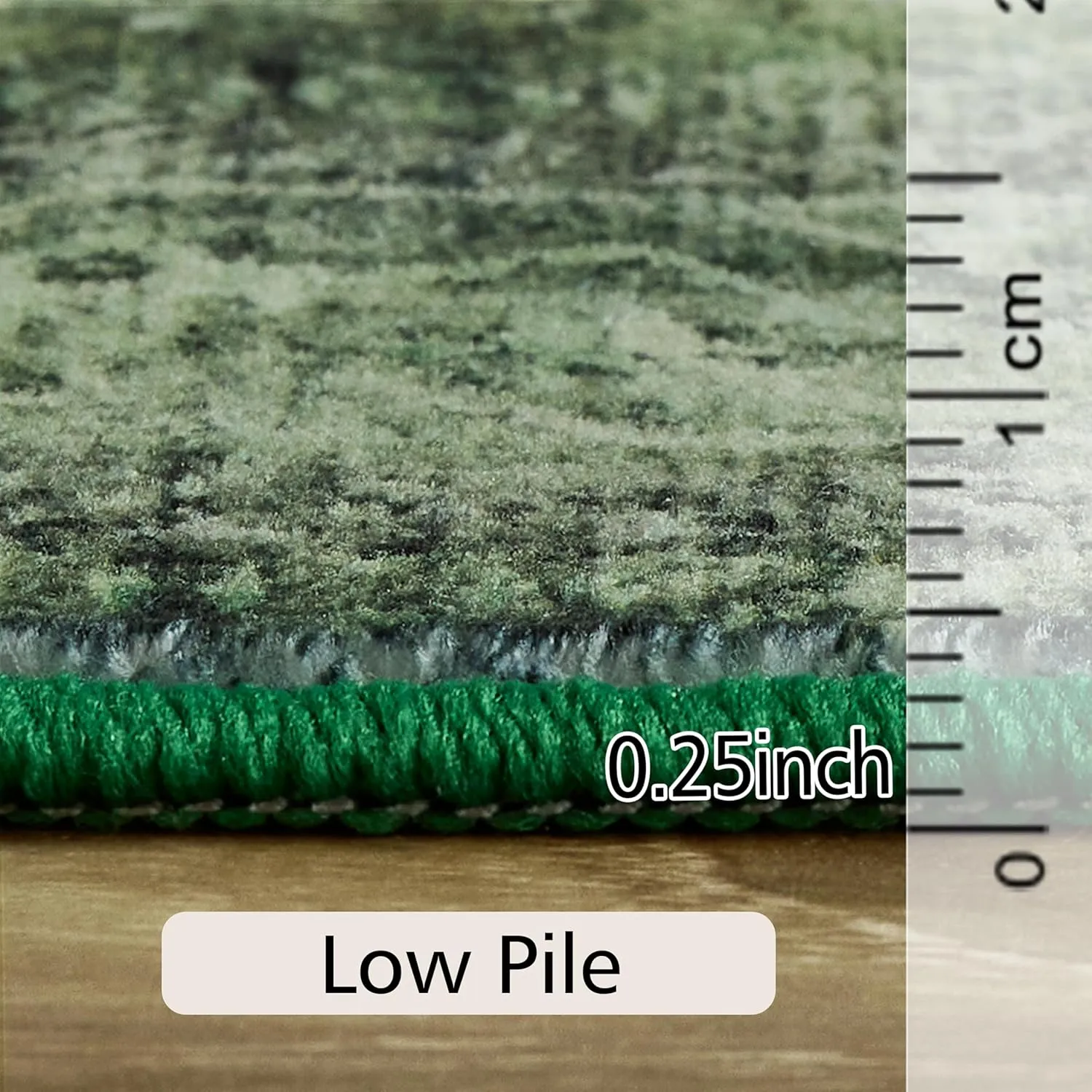 LAISE Boho Green Runner Rug 2x8 ft - Washable Non-Slip Area Rug for Indoor Outdoor Use