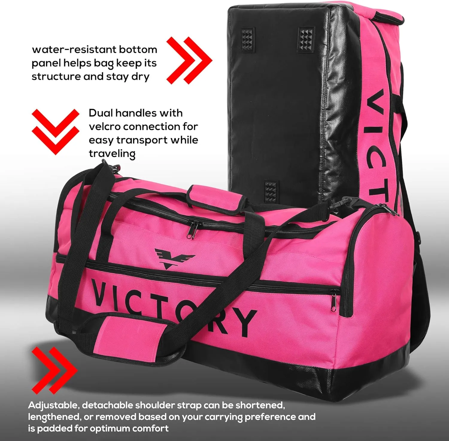 Large Breathable Duffle Bag for MMA Gear, Boxing Gear, Gym or other Sports (Pink)