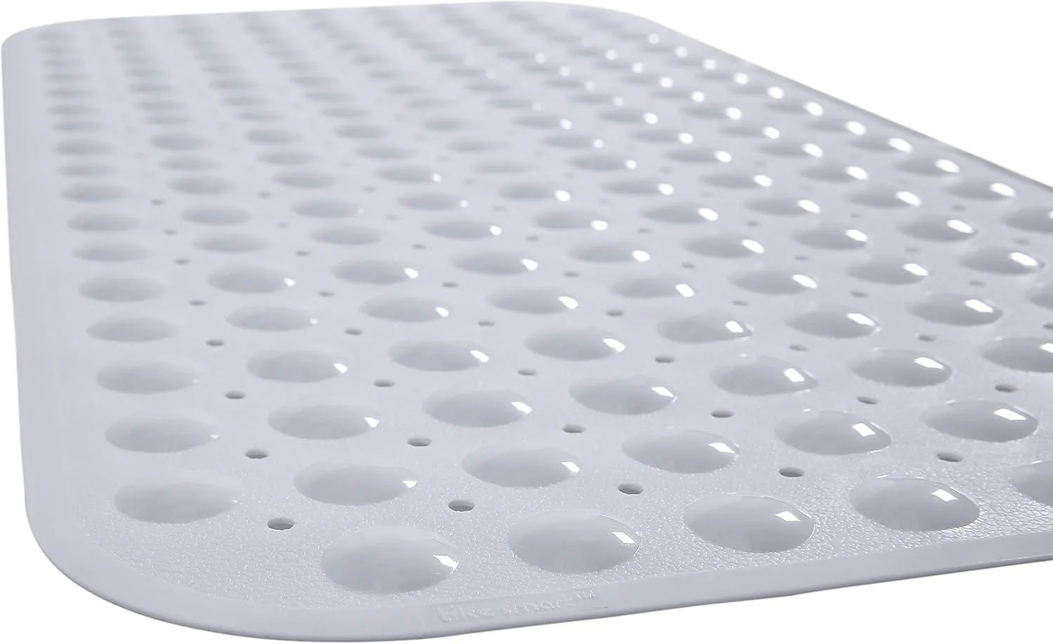 Large Non-Slip Bathtub & Shower Mat 31 inch x16 inch (Smooth/Non-Textured Tubs Only) Safe, Clean, Machine-Washable, Superior Grip&Drainage, Vinyl, Opaque White, Medium