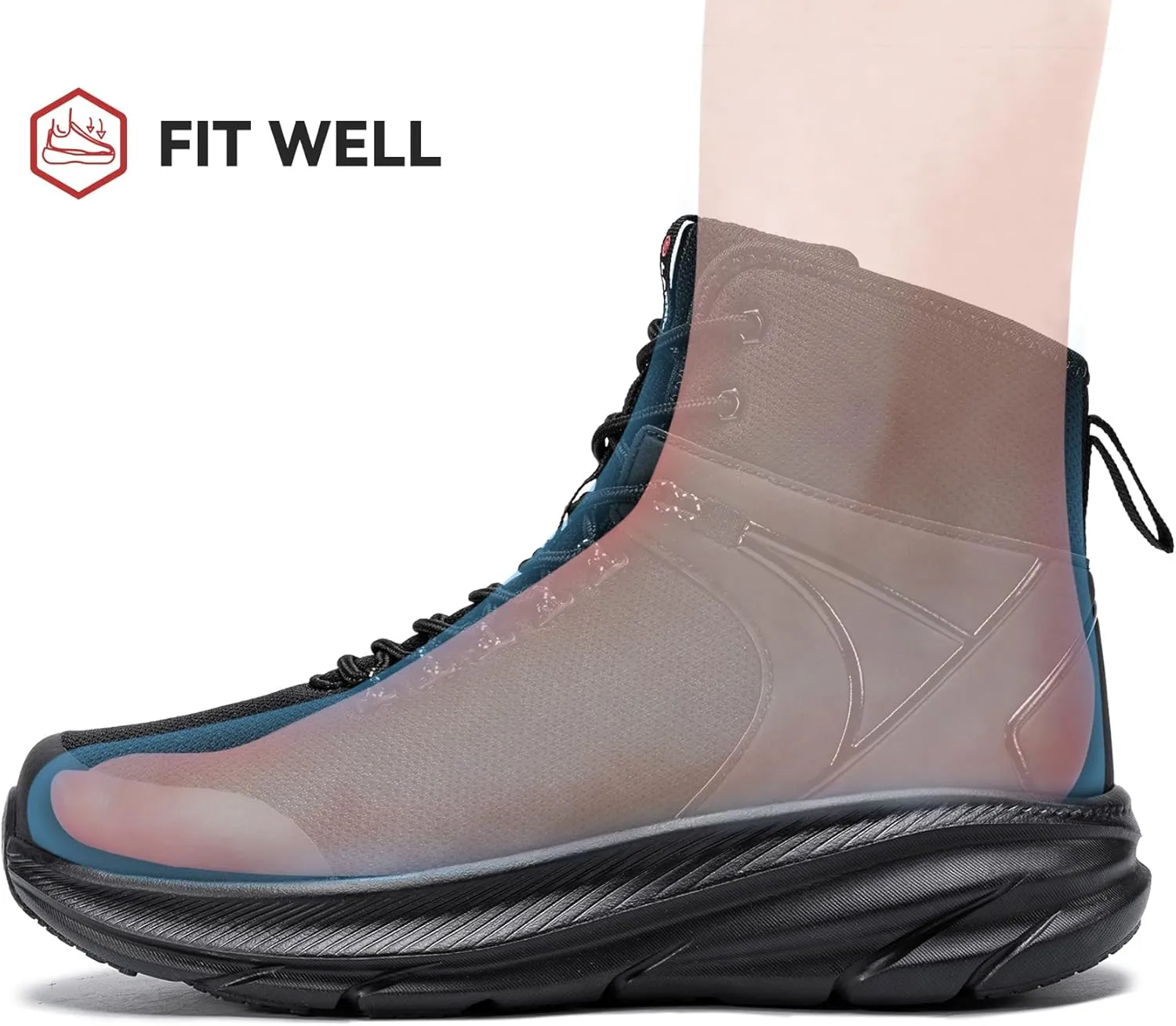 LARNMERN Non Slip Men's Work Boots Slip Resistant Shoe 6 Inch Breathable Industrial Boots Lightweight Military Tactical Boots Zapatos de Trabajo