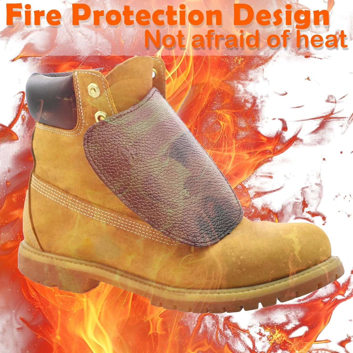 Leather Boot Covers for Welding - Heat Resistant Welding Boot Lace Covers, Portable Welder Shoe Cover Work Boot protector for Welding Spats Welding Boot Covers