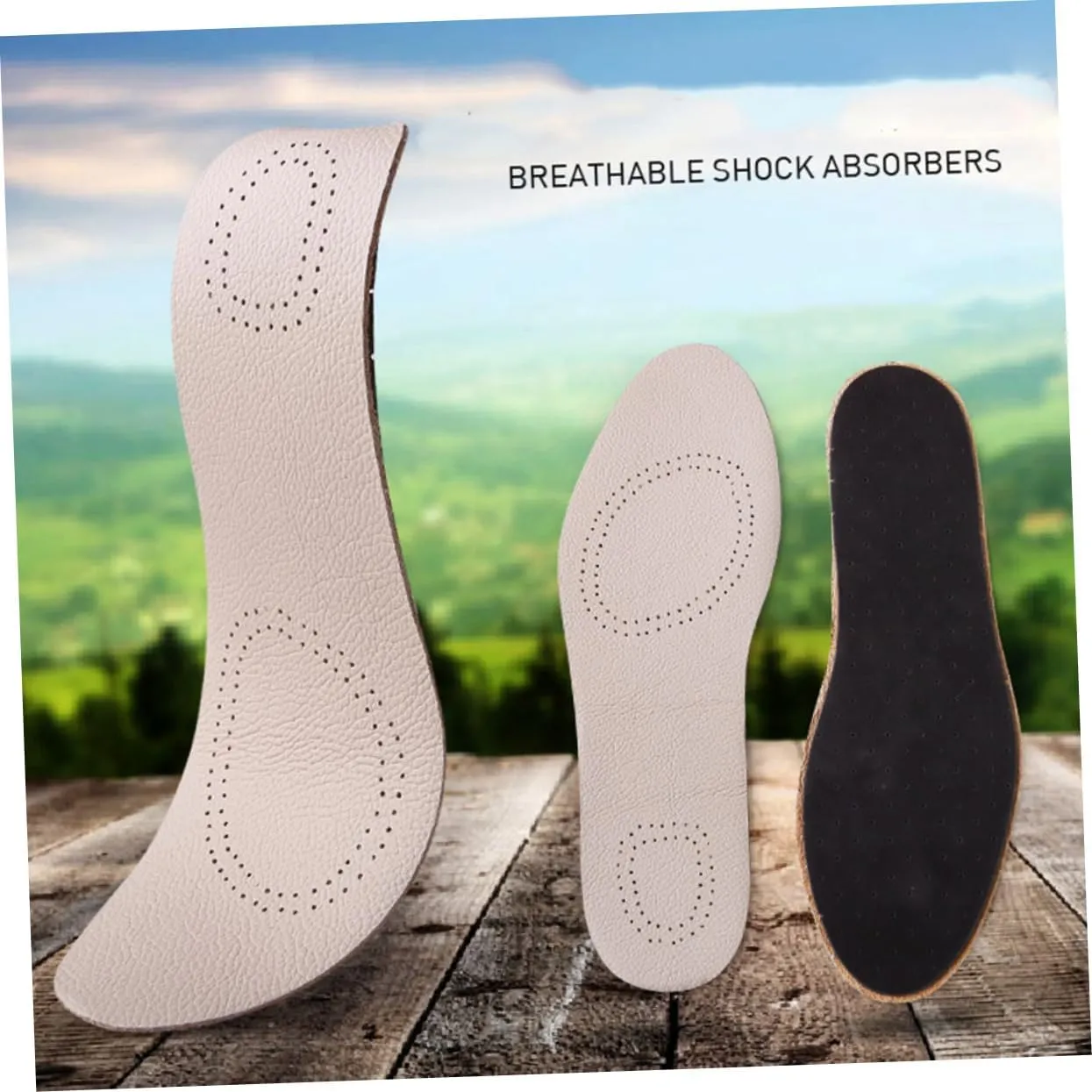 Leather Insoles Breathable and Comfortable Sports Shoe Pads in White for Size 41/42 Cowhide Material