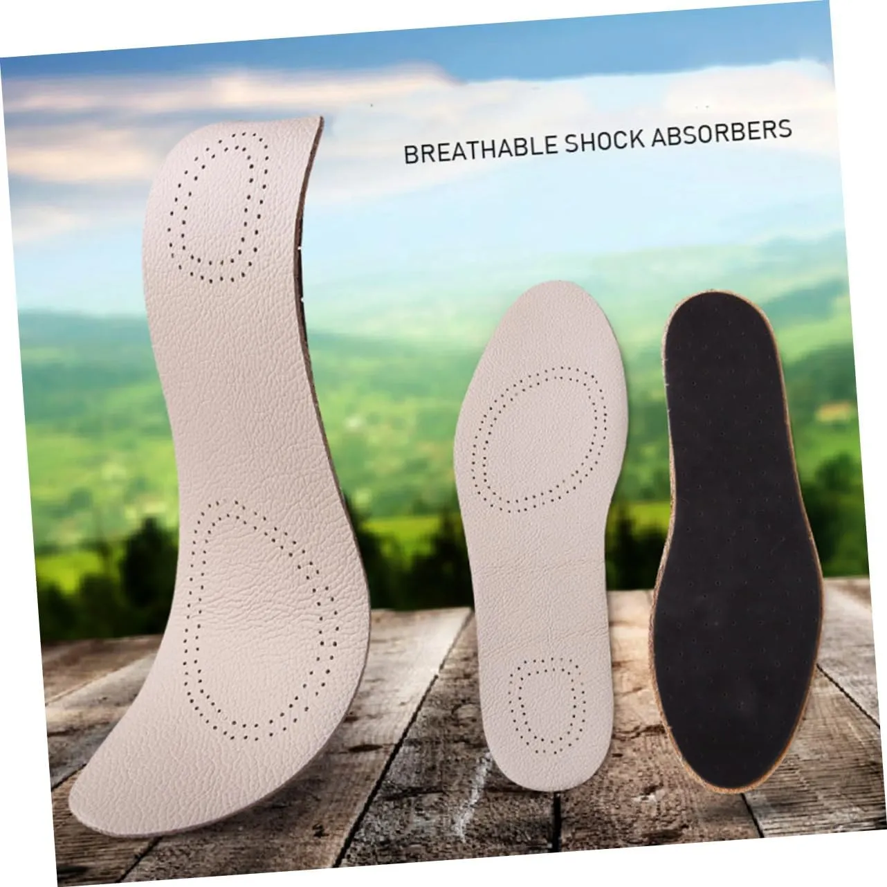 Leather Insoles for Sports Shoes Breathable Full Cowhide Material Insoles Men's Women's Size