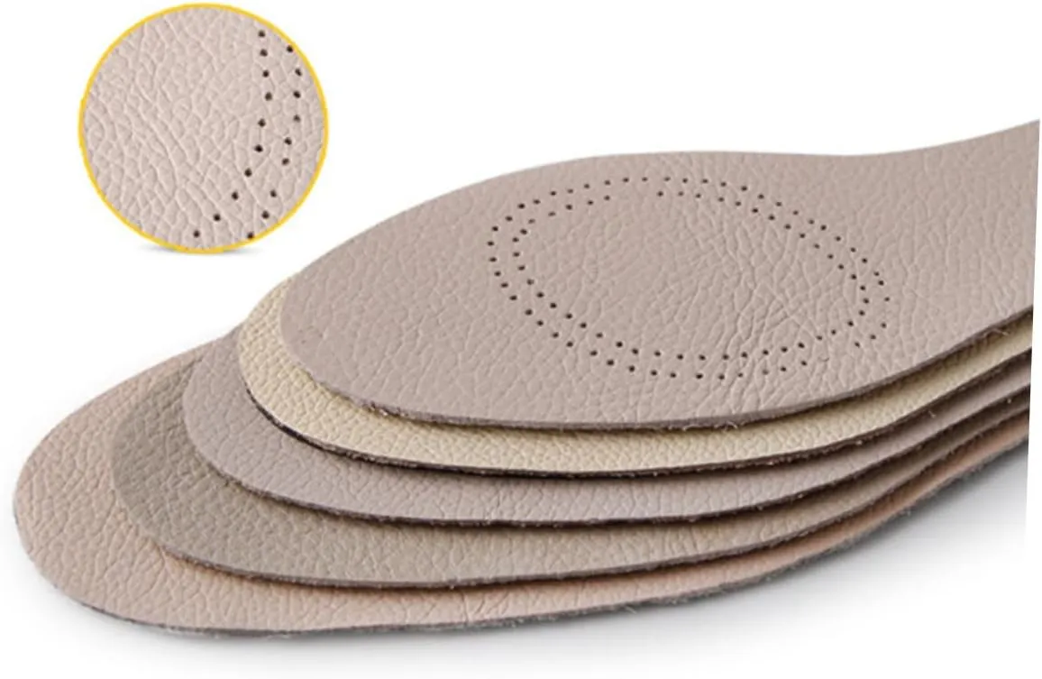 Leather Insoles for Sports Shoes Breathable Full Cowhide Material Insoles Men's Women's Size