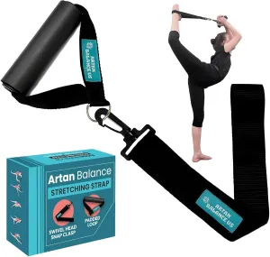 Leg Stretcher Strap with Foam Handle Stabilizer, Professional Flexibility Trainer and Portable Stretching and Gymnastics Equipment for Ballet Dancers, Gymnasts, Cheerleaders and Athletes