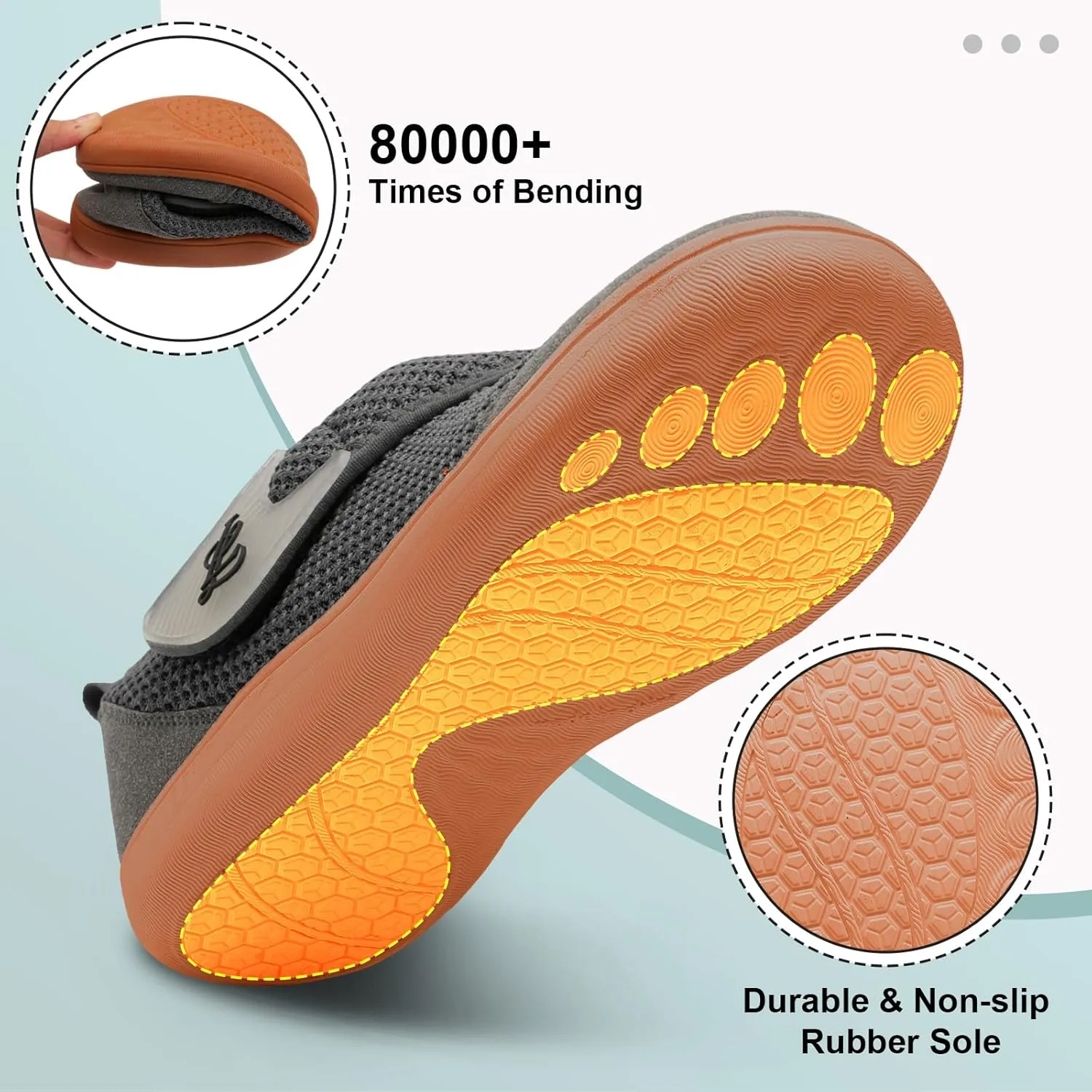 LeIsfIt Mens Walking Shoes Wide Diabetic Shoes Adjustable Barefoot Shoes Breathable Zero Drop Shoes Wide Width Arthritis Edema Shoes
