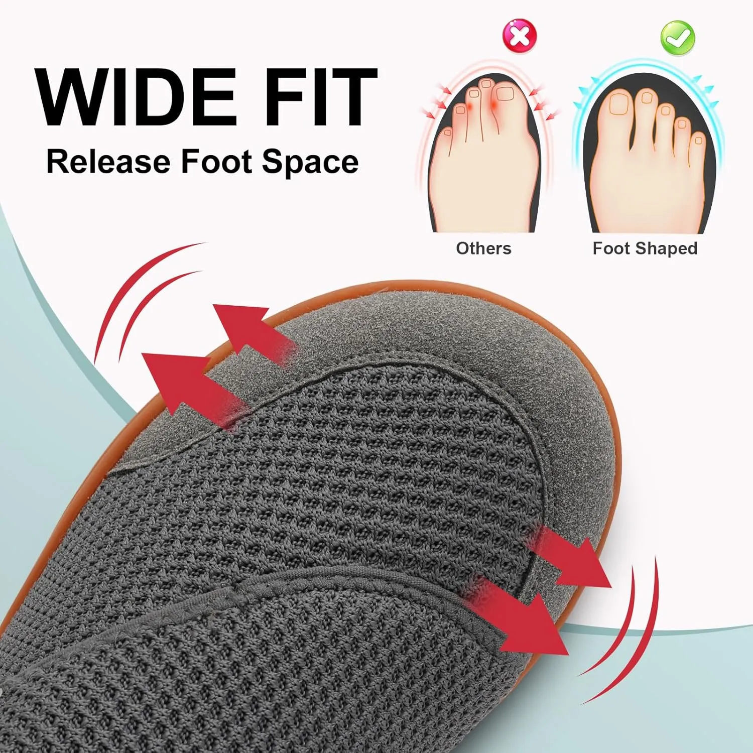 LeIsfIt Mens Walking Shoes Wide Diabetic Shoes Adjustable Barefoot Shoes Breathable Zero Drop Shoes Wide Width Arthritis Edema Shoes