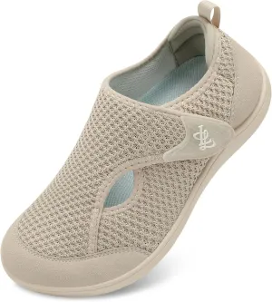 LeIsfIt Womens Wide Diabetic Shoes Adjustable Barefoot Walking Shoes Breathable Zero Drop Sneakers for Wide Width Arthritis Edema Feet Size 6-12
