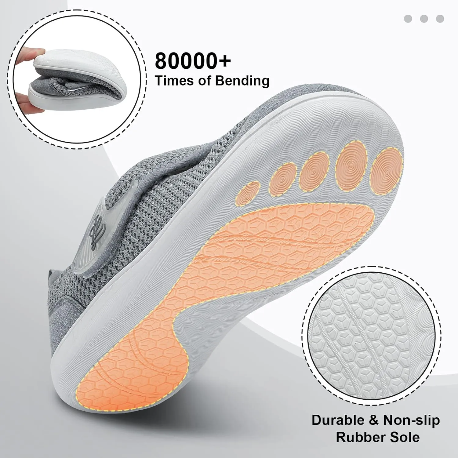LeIsfIt Womens Wide Diabetic Shoes Adjustable Barefoot Walking Shoes Breathable Zero Drop Sneakers for Wide Width Arthritis Edema Feet Size 6-12