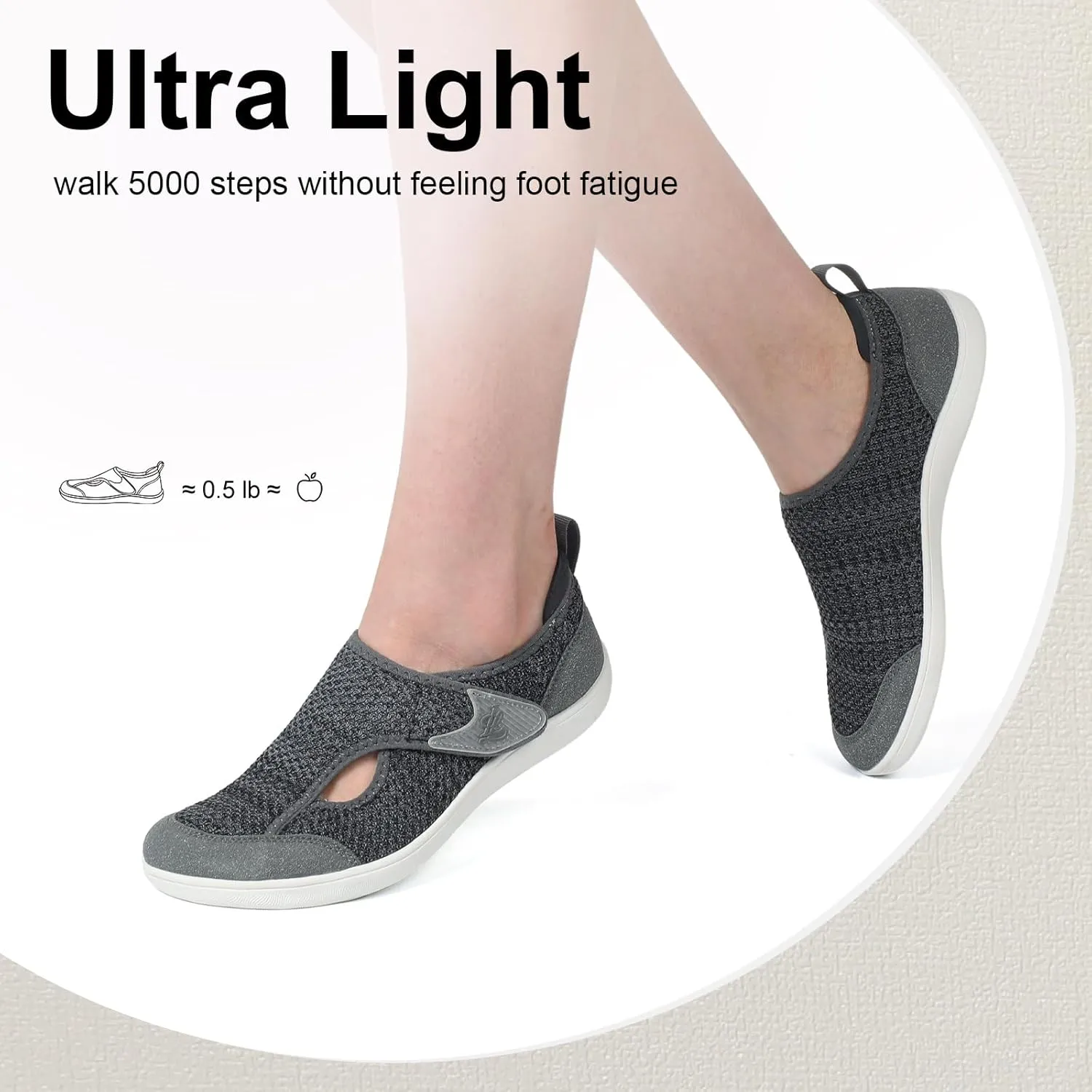 LeIsfIt Womens Wide Diabetic Shoes Adjustable Barefoot Walking Shoes Breathable Zero Drop Sneakers for Wide Width Arthritis Edema Feet Size 6-12