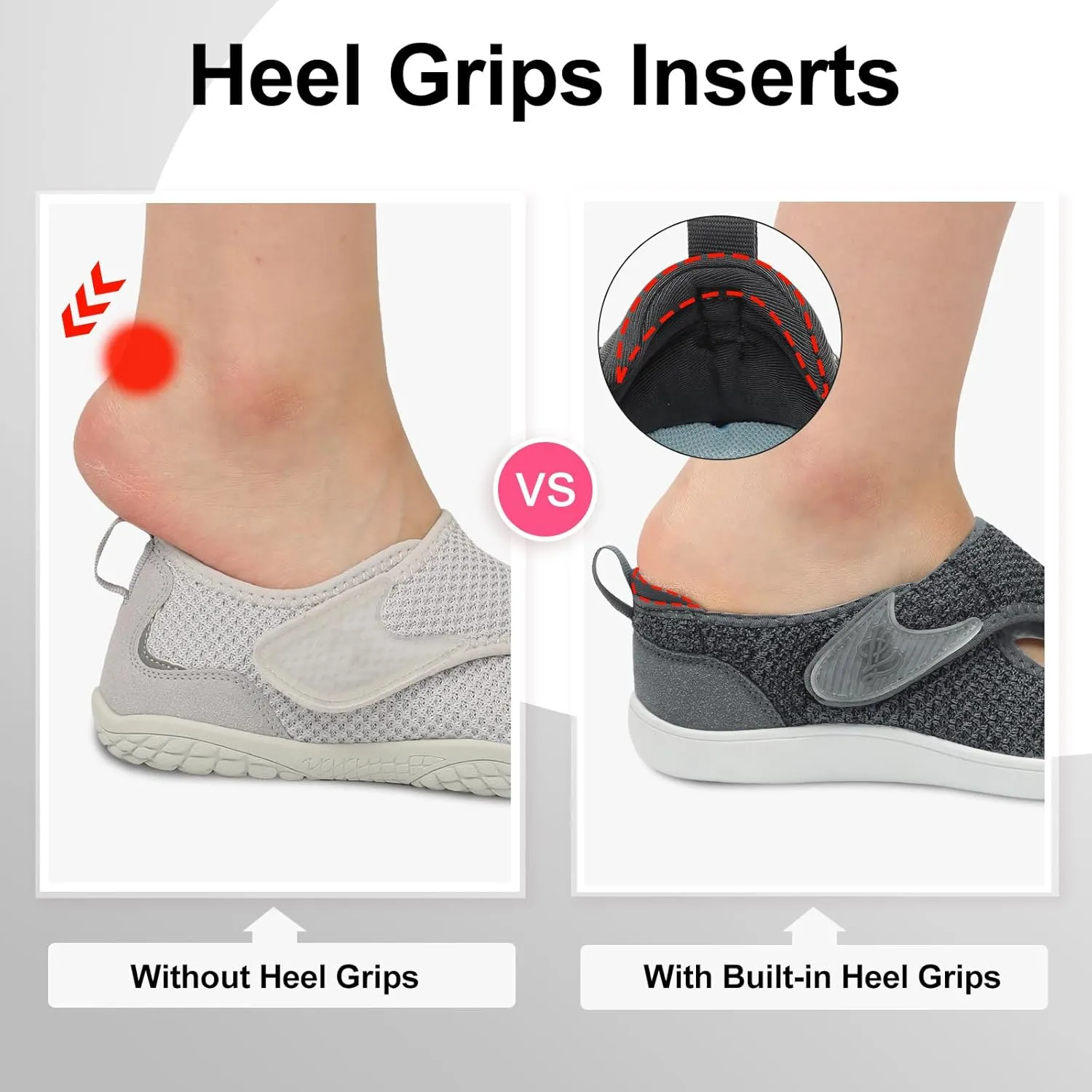 LeIsfIt Womens Wide Diabetic Shoes Adjustable Barefoot Walking Shoes Breathable Zero Drop Sneakers for Wide Width Arthritis Edema Feet Size 6-12