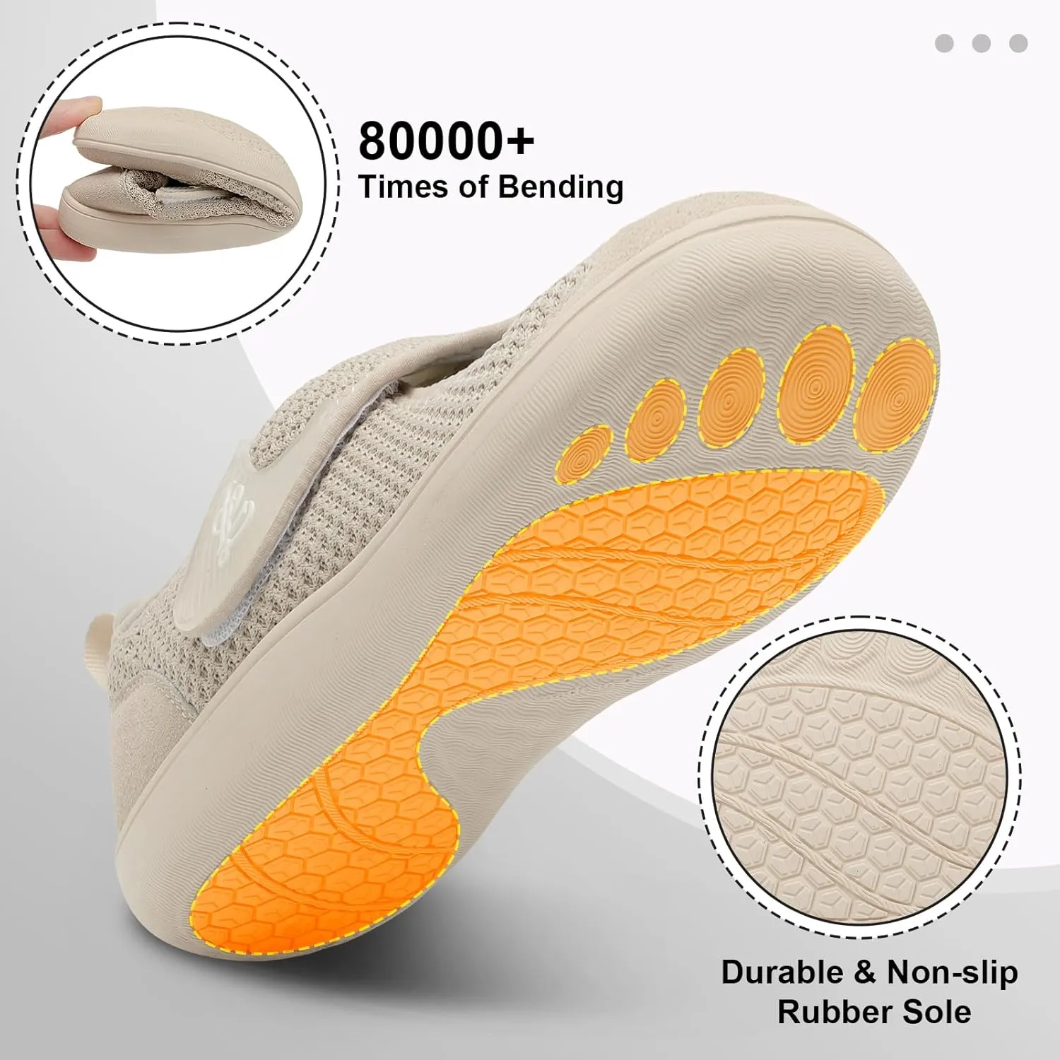 LeIsfIt Womens Wide Diabetic Shoes Adjustable Barefoot Walking Shoes Breathable Zero Drop Sneakers for Wide Width Arthritis Edema Feet Size 6-12