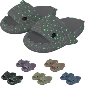 LELEBEAR Galaxy Shark Slides, Shark Slippers Thick Cloud Summer Beach Women Men Shoes
