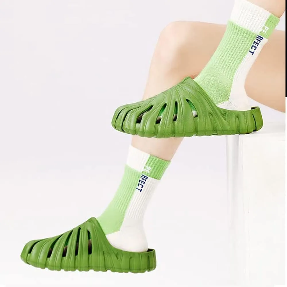 LELEBEAR Monstera Slippers for Men Women, Variegated Monstera Shoes, Monstera EVA Thick Sole Pillow Slippers Sandals