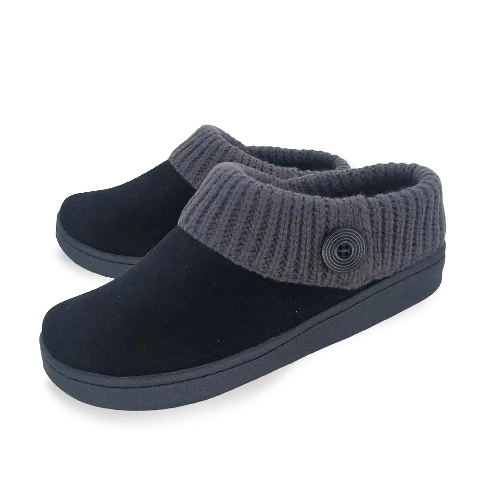 Linning Footbed Cushioned Collar Clarks Indoor/Outdoor Women's Slippers Artistic flair Knitted Sweater Outsoles Faux Daily special Suede & - Fur TPR
